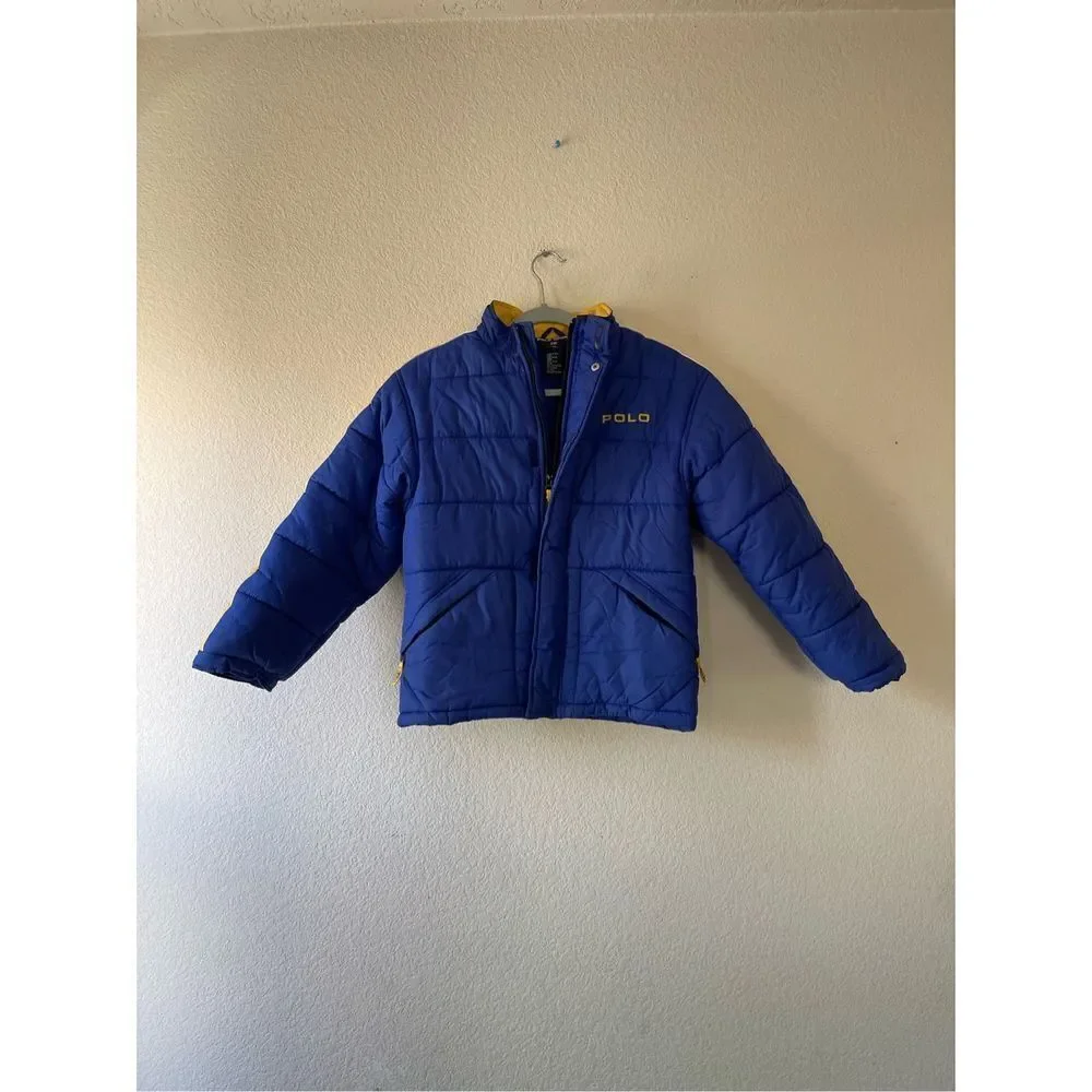 Vintage polo‎ sport Ralph Lauren blue puffer jacket size medium boys